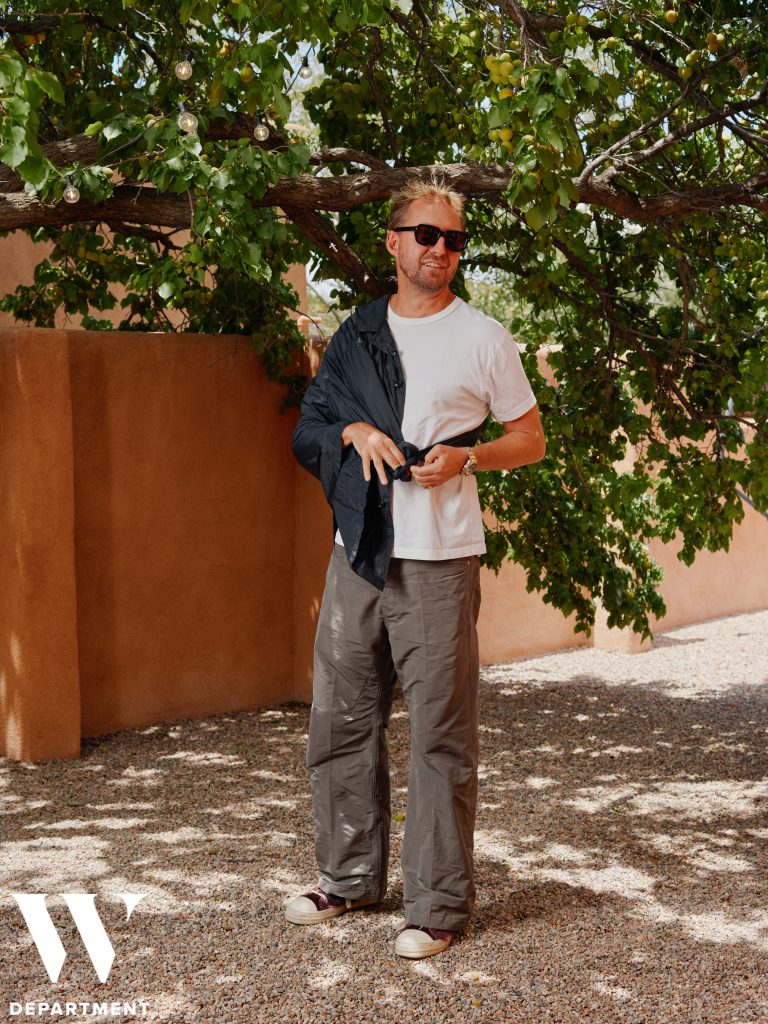Christopher Webster giving us an example of how to wear the Engineered Garments Nylon Blazer while wearing the 3sixteen Pima Cotton Shirt and the Rick Owens Nylon Geth Jeans