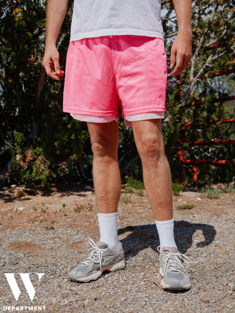 the 3sixteen Pima Cotton T-Shirt can be worn in an athletic manner, shown here with the S.K. Manor Hill Reversible Ball Short