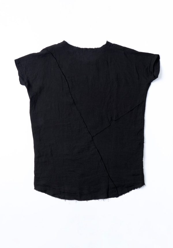 Daub Egg-Shaped Long Patchwork T-Shirt, view 4