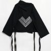 Carla Fernandez Poncho Galvón Negro Calado Plata
