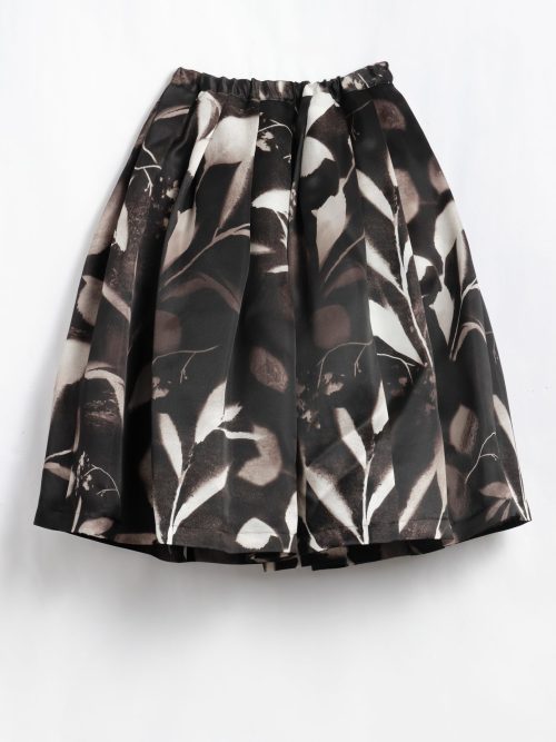 Comme des Garçons Black and White Print Silk Skirt