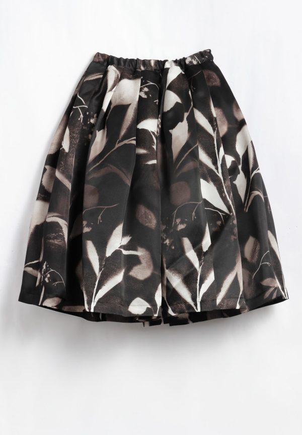 Comme des Garçons Black and White Print Silk Skirt