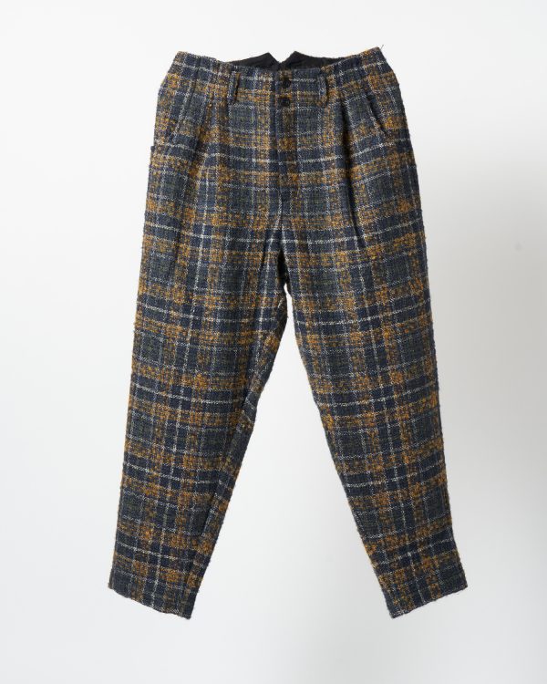 Nicholas Daley Pleated Trouser- Turmeric and Navy