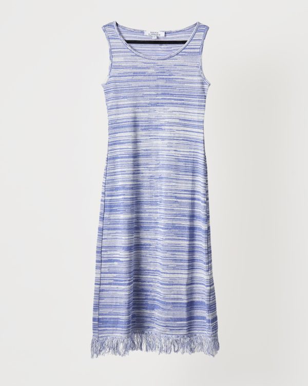 Ksenia Schnaider Melange Knit Dress with Fringe, view 2
