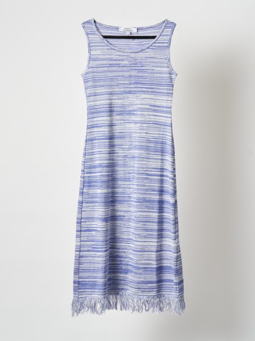 Ksenia Schnaider Melange Knit Dress with Fringe