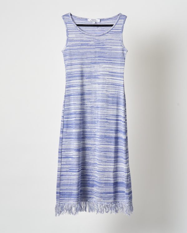 Ksenia Schnaider Melange Knit Dress with Fringe