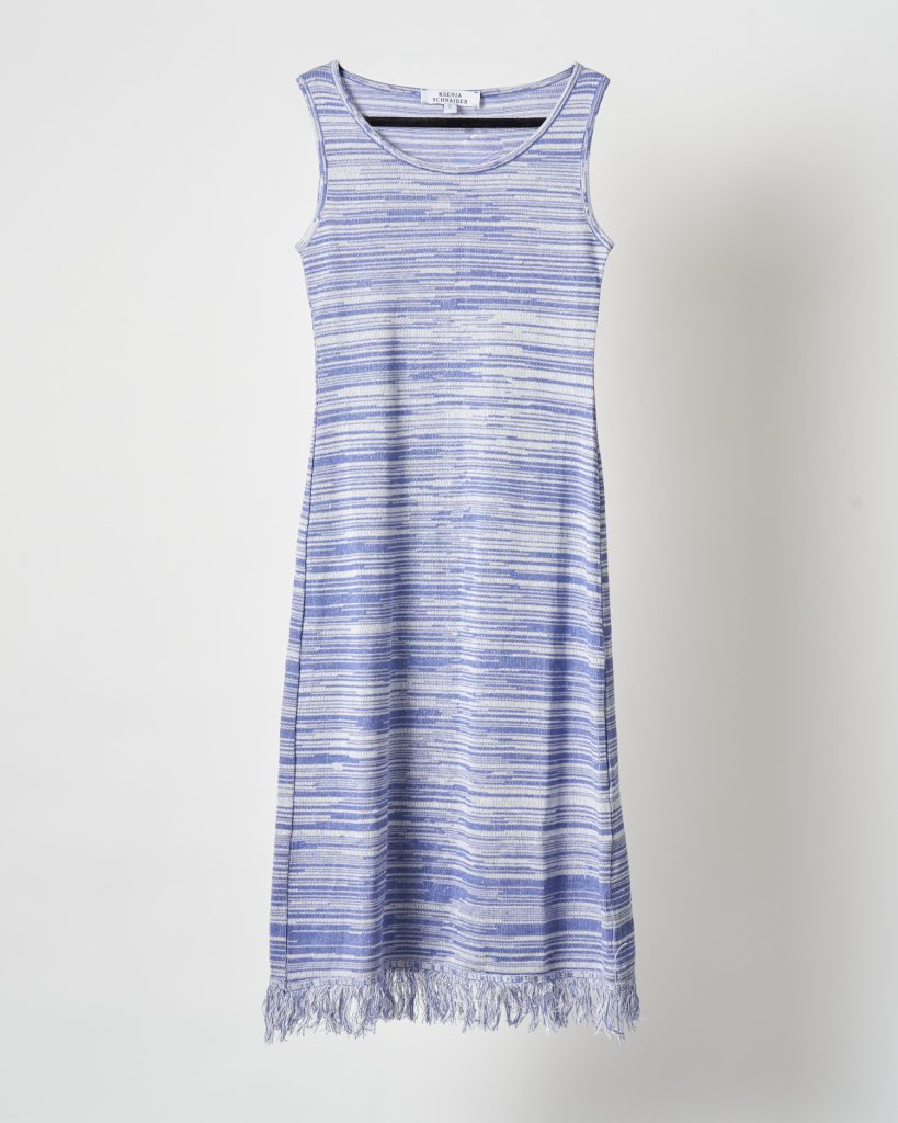Ksenia Schnaider Melange Knit Dress with Fringe