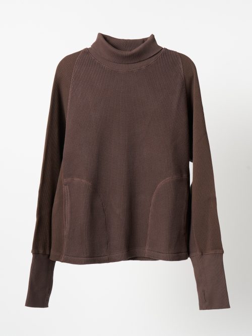Nicholas Daley Waffle Roll Neck- Chocolate