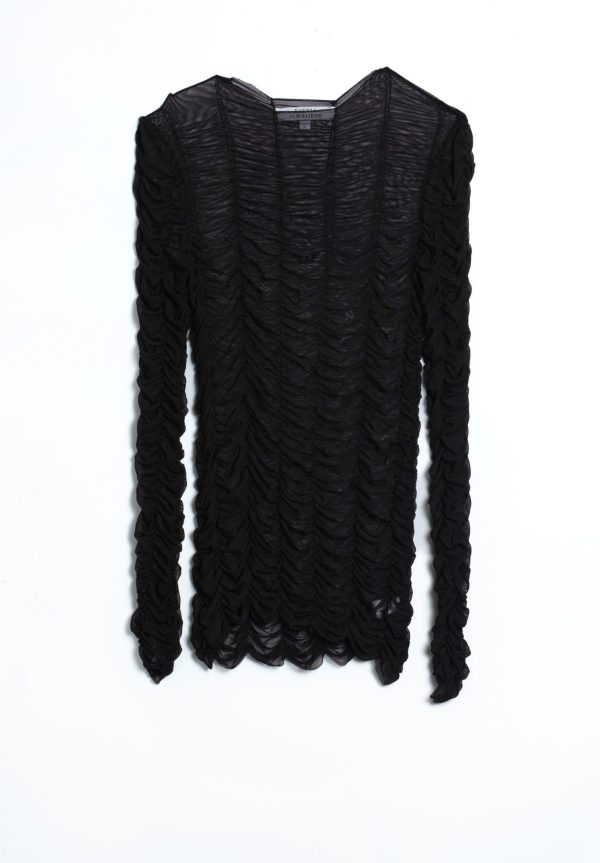 Ksenia Schnieder Mesh Drape LS Dress