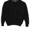 s.k. manor hill Open Knit Sweater - Black