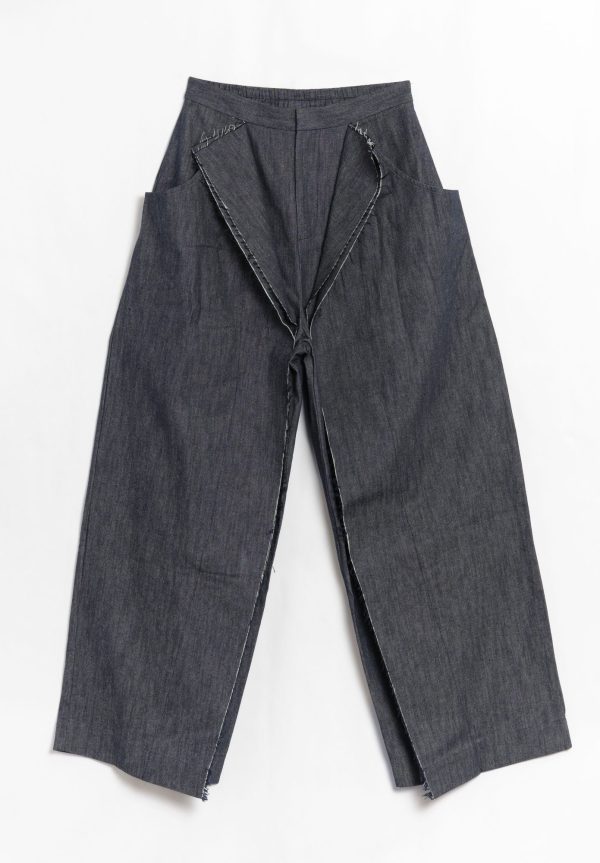 Yeung Chin Straight Pants With Raw Edge Detail