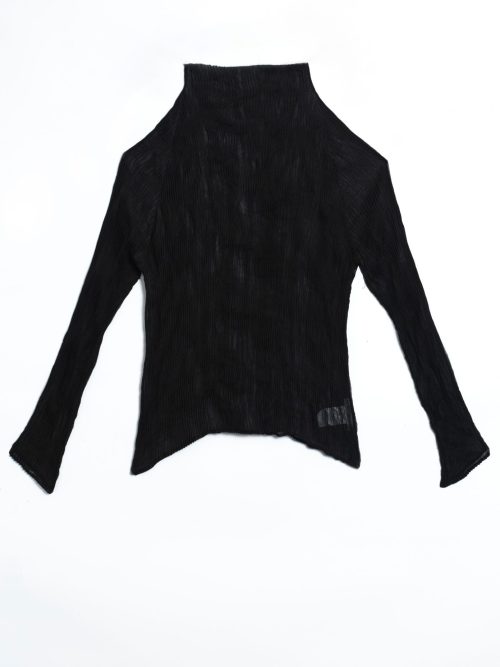 Issey Miyake Chiffon Twist Shirt- Black