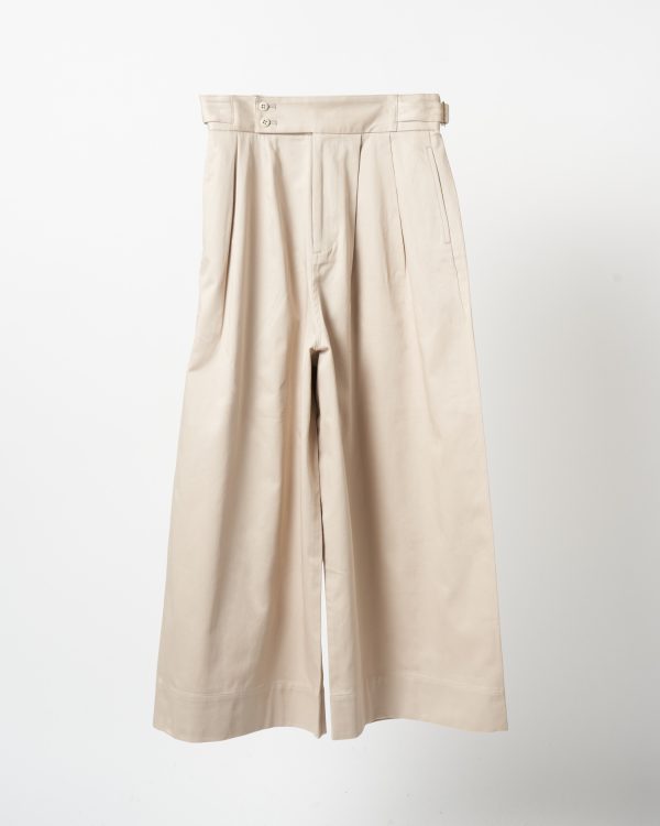 Nicholas Daley Two Pleat Wide Leg Trouser - Beige