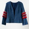 Lao Designs Indigo Jacket with vintage arm adornment