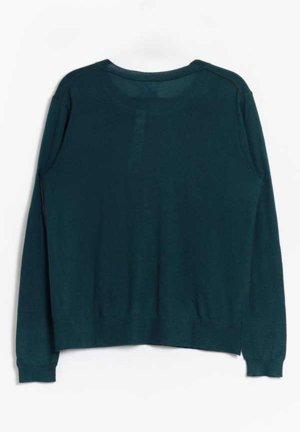 Paychi Guh Worsted Cashmere L/S Crew - Pine Green, view 2