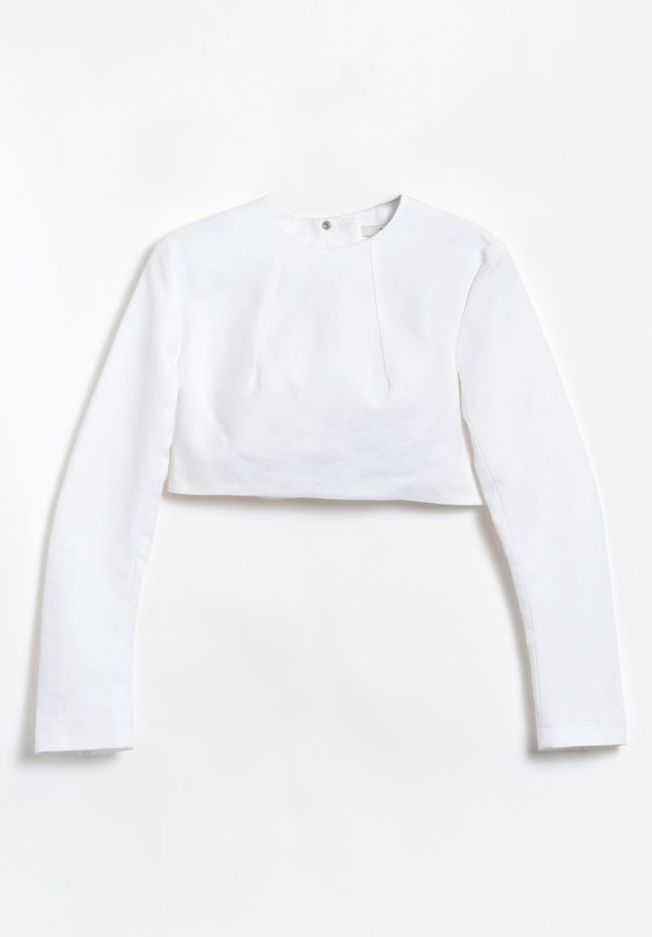 Tibi Sculpted Cotton Long Sleeve Top