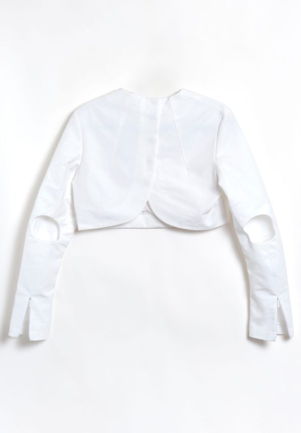 Tibi Sculpted Cotton Long Sleeve Top, view 2