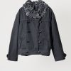 Ksenia Schnaider Denim Jacket with Denim Fur Collar, view 3