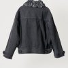 Ksenia Schnaider Denim Jacket with Denim Fur Collar, view 2