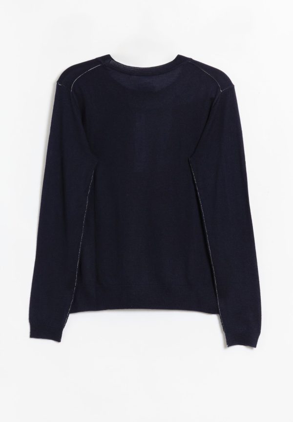 Paychi Guh Worsted Cashmere L/S Crew - Navy, view 2