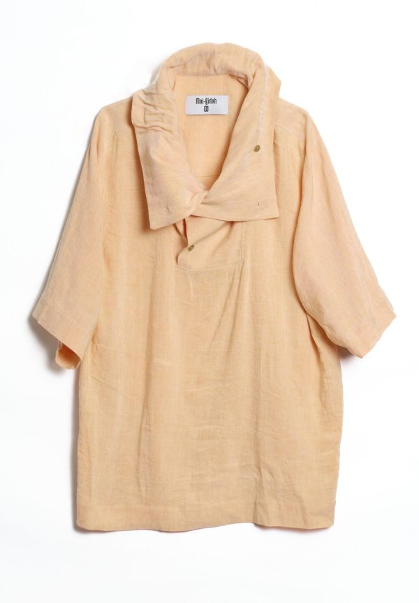 Mai-Gidah Shortsleeve Tunic Shirt with Wraparound Collar