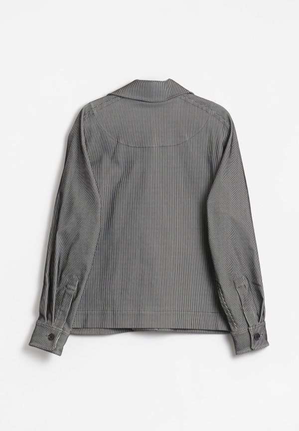 MaiGidah_-BlackWhiteJacket_314.jpg Mai Gidah Corduroy Worker Style Jacket with Button-Closure and Pockets, view 2