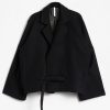 Mai Gidah Bulb-Shaped Short Jacket with Crossbody Closure and Pockets