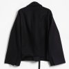 Mai Gidah Bulb-Shaped Short Jacket with Crossbody Closure and Pockets, view 2