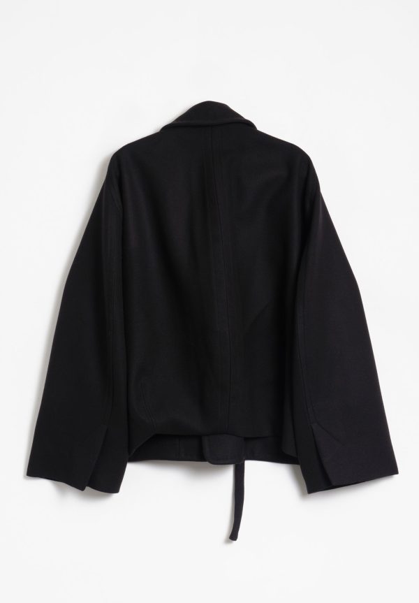 Mai Gidah Bulb-Shaped Short Jacket with Crossbody Closure and Pockets, view 2