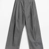 Mai Gidah Corduroy High-Waisted Trousers with Button-Closure and Pockets
