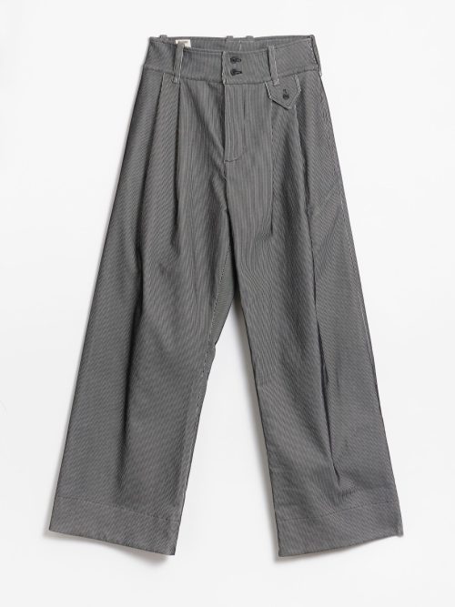 Mai Gidah Corduroy High-Waisted Trousers with Button-Closure and Pockets