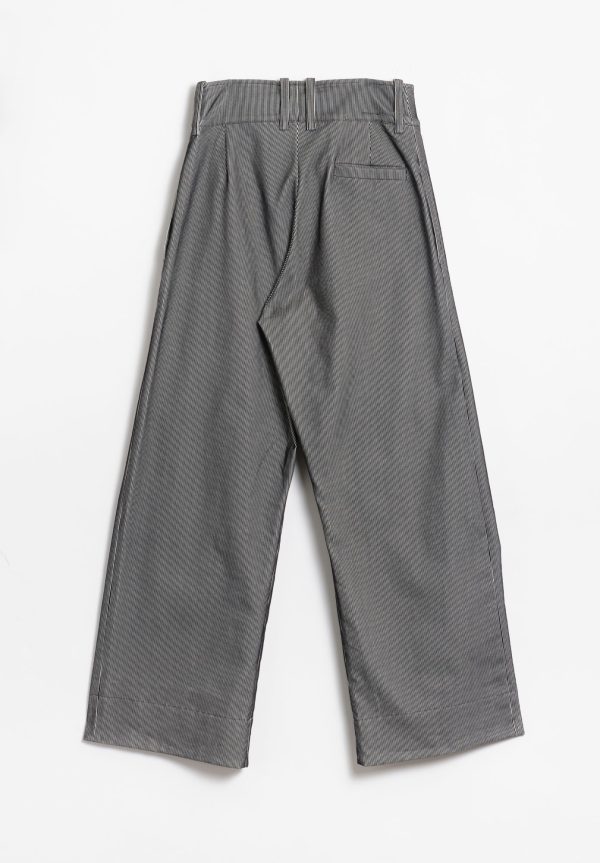 Mai Gidah Corduroy High-Waisted Trousers with Button-Closure and Pockets, view 2