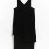 Tibi Melee Crepe V-Neck Power Mesh Combo Dress, view 2