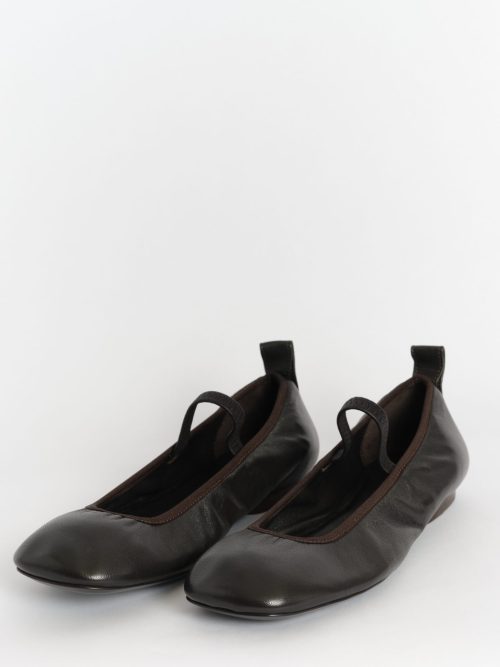 Lemaire Square Flat Ballerina Shoe- Chocolate Brown