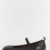 Lemaire Square Flat Ballerina Shoe- Chocolate Brown, view 2