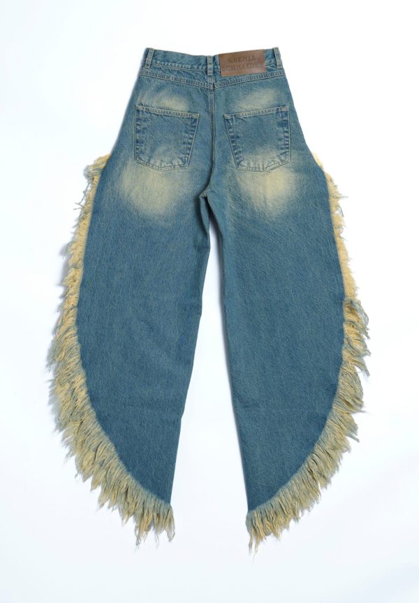 Ksenia Schneider Wide Jeans with Rust Wash, view 2