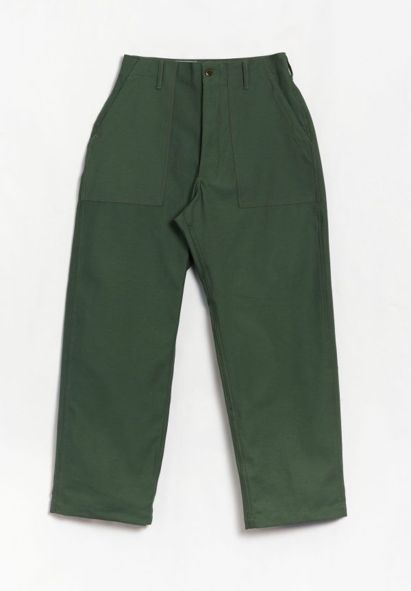 Engineered Garments Olive Cotton Reverse Sateen Fatigue Pant