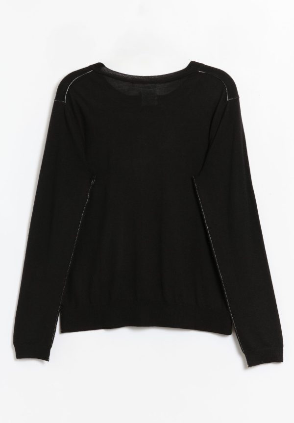 Paychi Guh Worsted Cashmere L/S Crew - Black, view 2