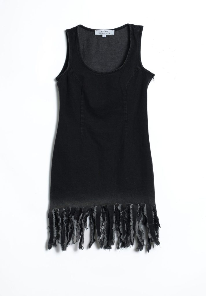 Ksenia Schnaider Denim Dress with Fringe