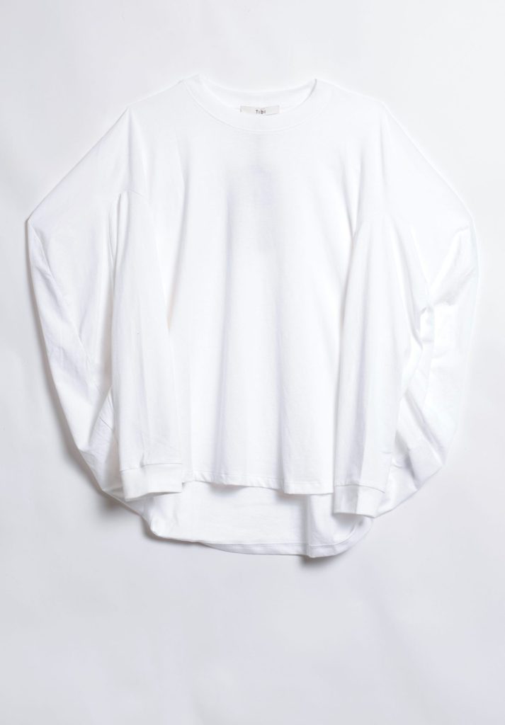 Tibi Circular Back T-Shirt- White