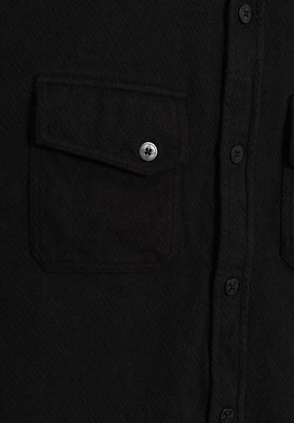 3Sixteen Crosscut Flannel - Black Cotton Twill, view 2