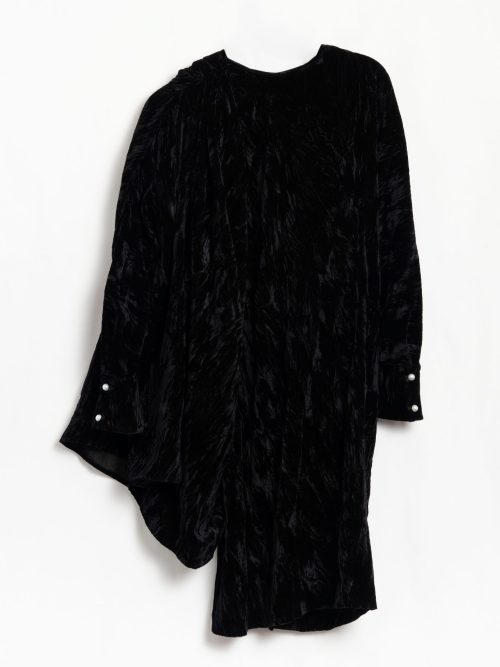Batsheva Nanette Dress - Black Crushed Velvet