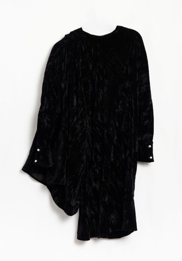 Batsheva Nanette Dress - Black Crushed Velvet