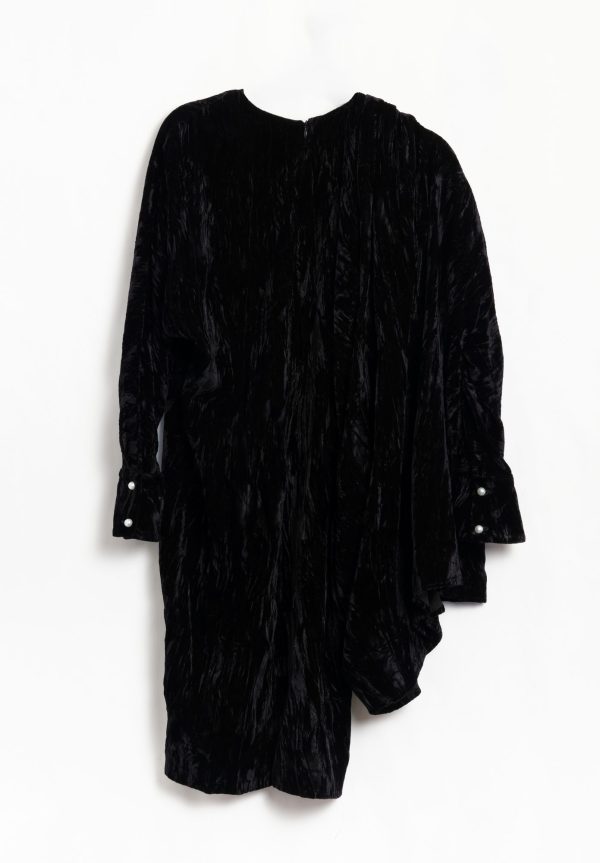 Batsheva Nanette Dress - Black Crushed Velvet, view 2