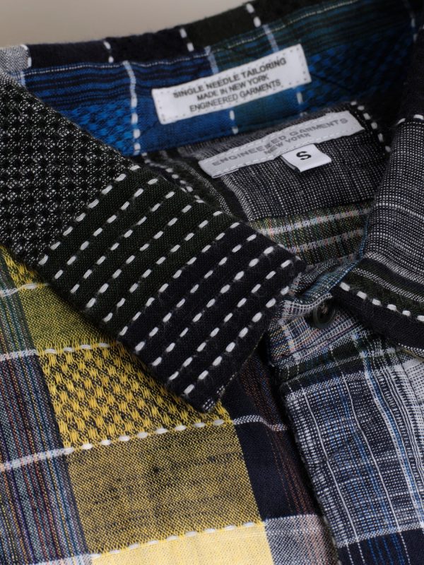 Engineered Garments Combo Short Collar Shirt - Jacquard