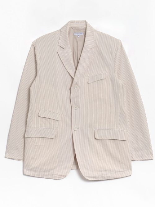 Engineered Garments Andover Jacket - Beige Seersucker