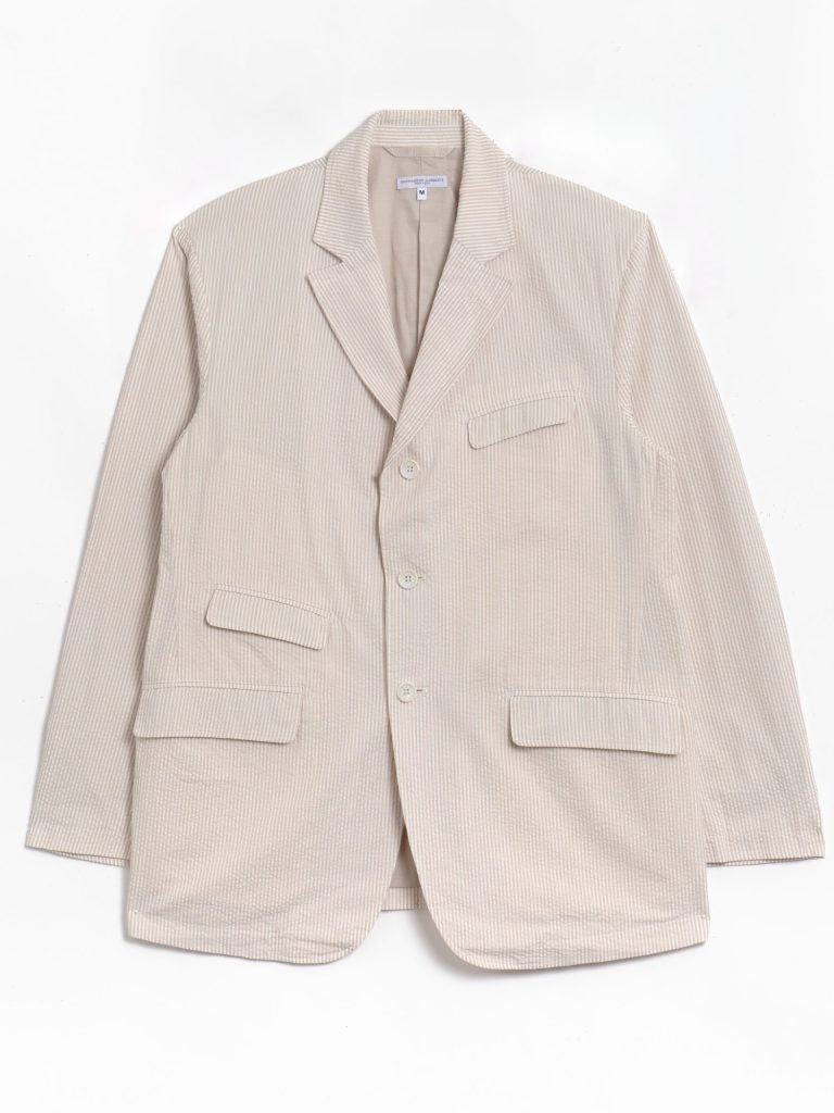 Engineered Garments Andover Jacket - Beige Seersucker
