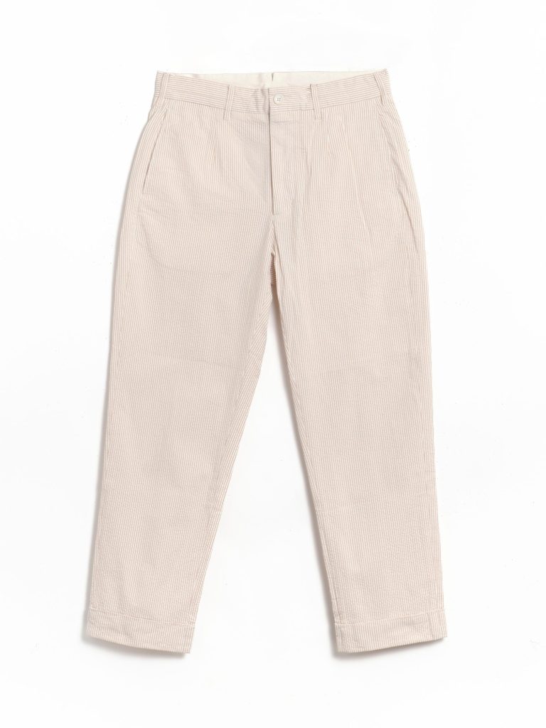 Engineered Garments Andover Pant - Beige Seersucker