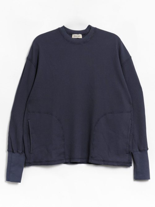 Nicholas Daley Waffle Crewneck - Navy