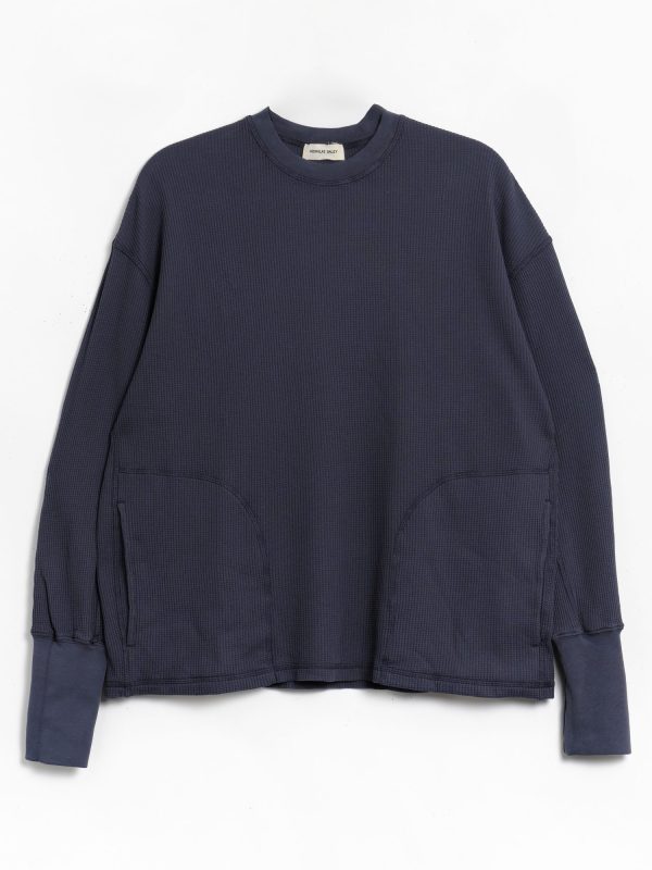 Nicholas-Daley_10475_144.jpg Nicholas Daley Waffle Crewneck - Navy